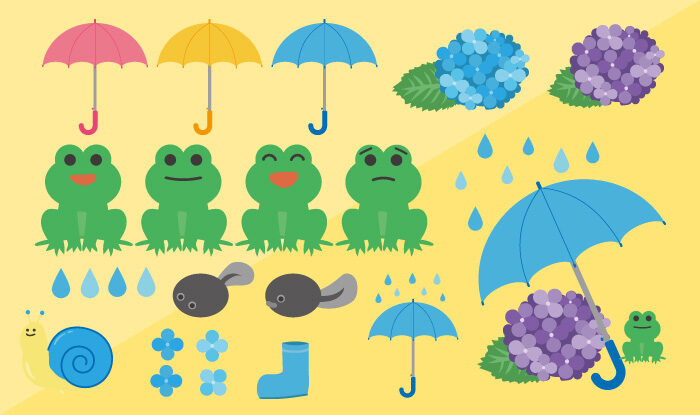 6月といえば梅雨 雨傘やカエルなど6月っぽいイメージのイラスト素材まとめ Sozaic Com