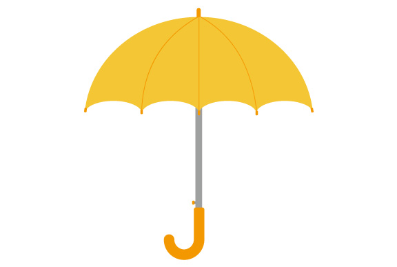 黄色い雨傘のイラスト | SOZAIC.com