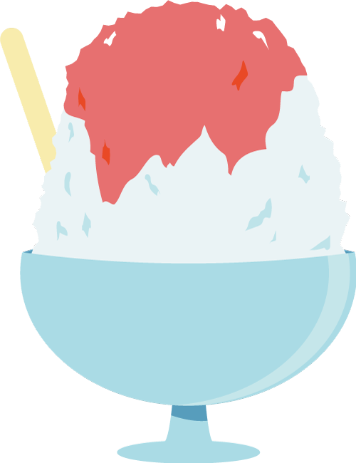 かき氷 イチゴ のイラスト Sozaic Com